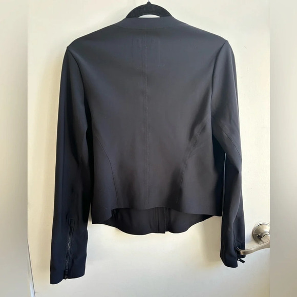 Athleta Stellar Double Zip Scuba Material Moto Jacket‎ medium minimalist classic - Picture 4 of 12